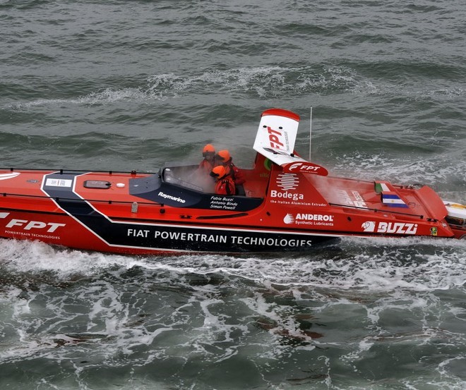 Red FTP hits submarine barrier -photo Chris Davies - 2008 Portsmouth © SW